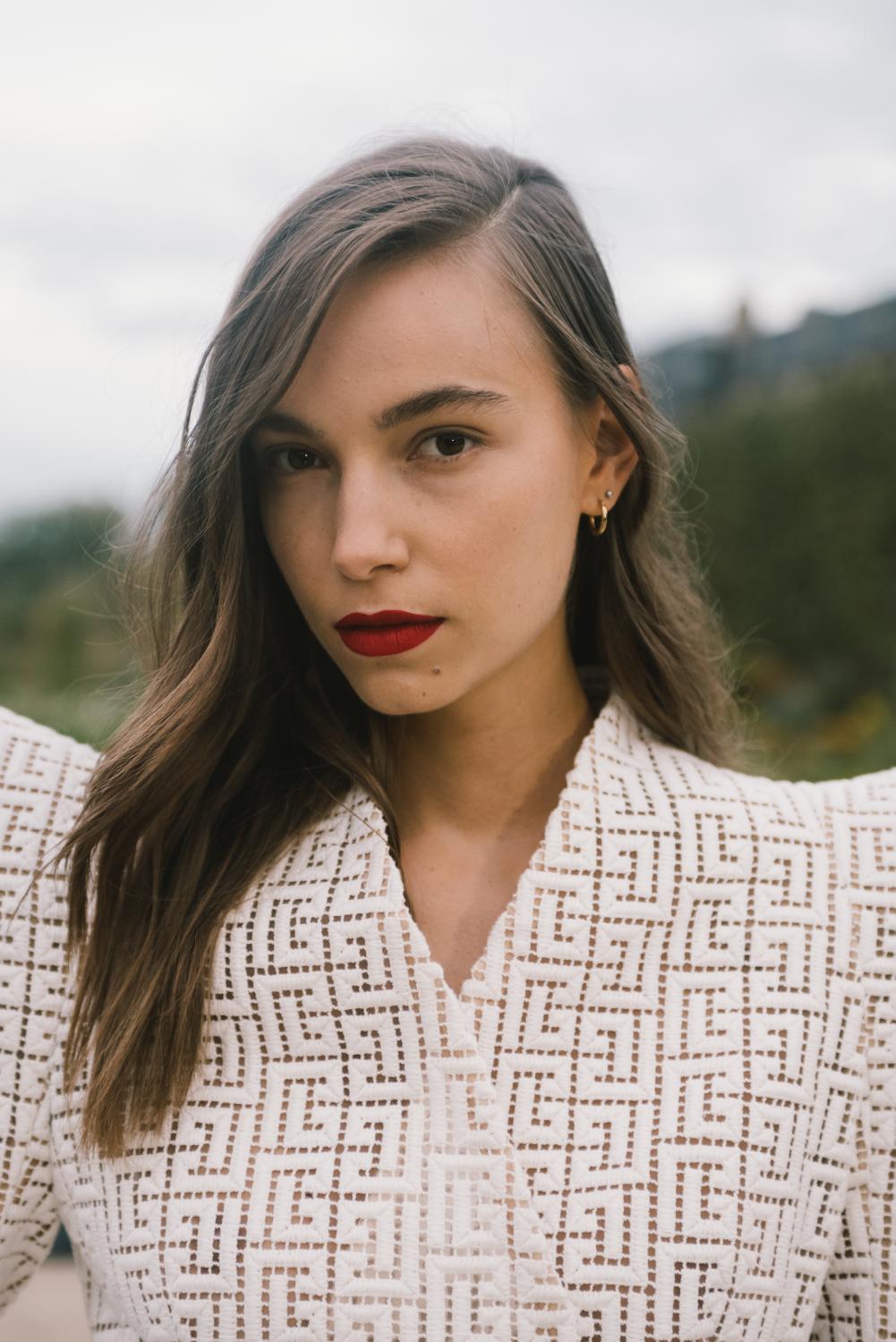 The Dyson Corrale straightener being used at Paris Fashion Week.